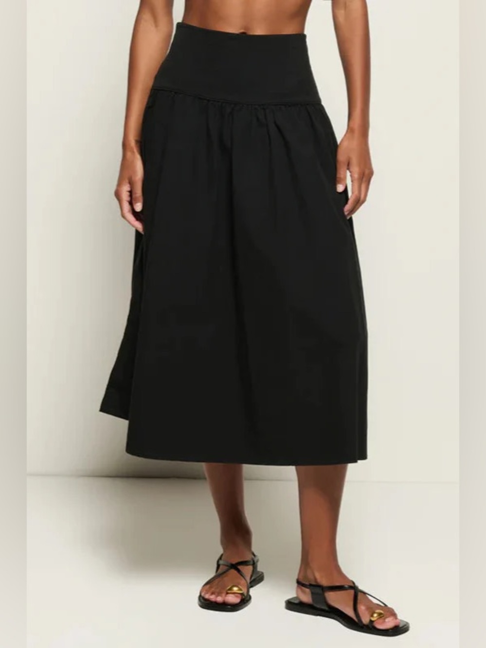 Ava Midi Skirt- Jet Black